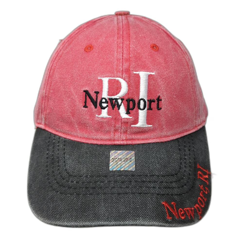 Lucky 7 Newport Rhode Island Baseball Cap Red Gray One Size Strapback Cotton Hat